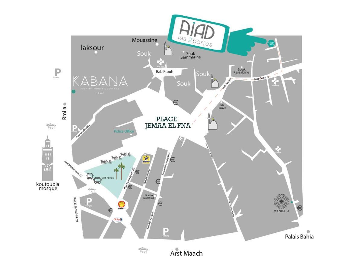 Riad Les 2 Portes مراكش المظهر الخارجي الصورة